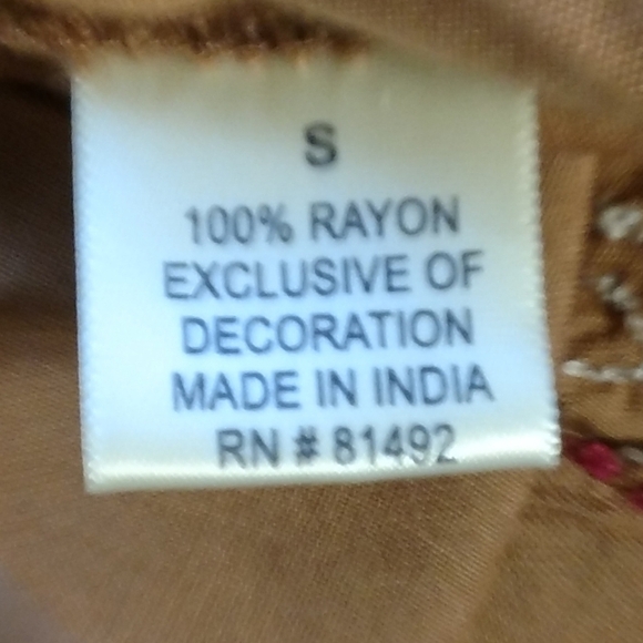 Tantrums Tan Embroidered Tunic Top🪶 - Picture 4 of 7